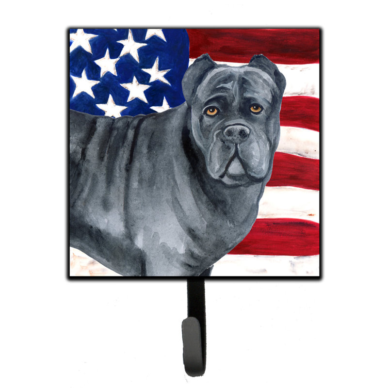 Organisateur de clés murales avec crochets clés sheltie patriotique Emrah  , Cane corso, Gris / bleu / rouge