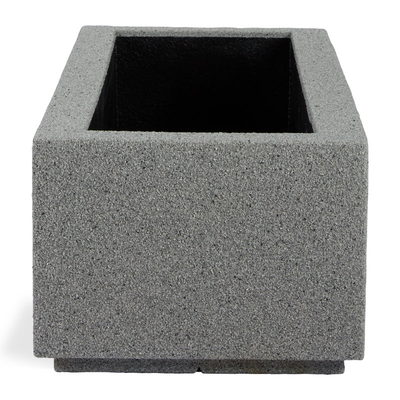 Milan Tall Polymer Box, 12" H x 46" W x 17" D, Gray Granite
