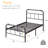 18"H Metal Platform Bed Frame with Industrial Style Headboard & Footboard-1003538834