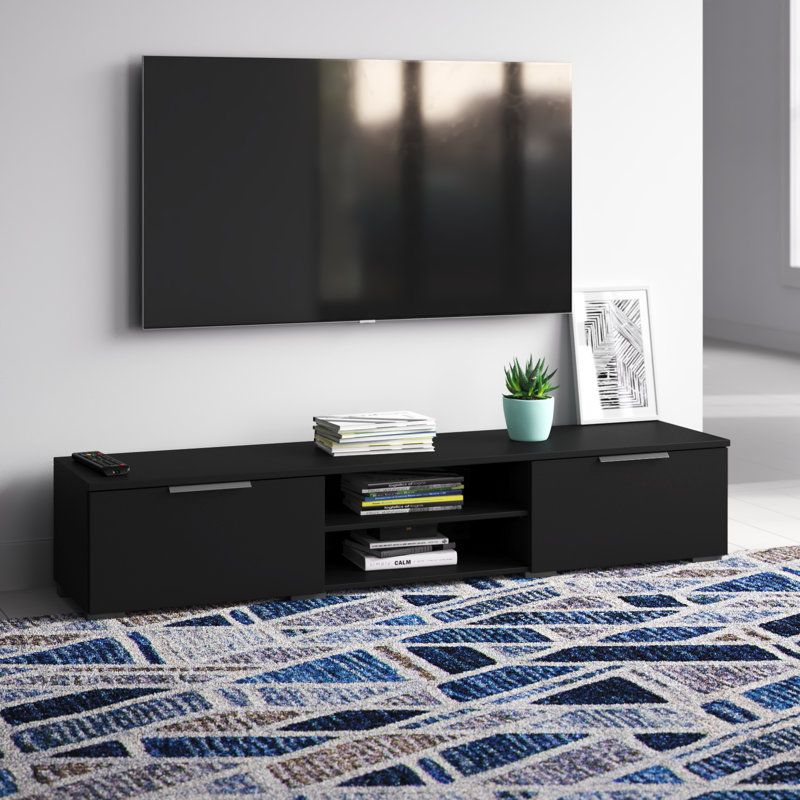 Karlin 68 Inch Wide Media Console, Black Matte