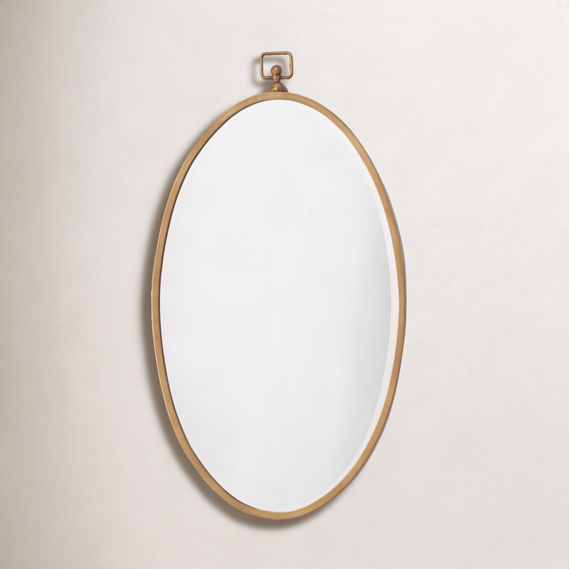 Jennings Metal Oval Mirror, Brass