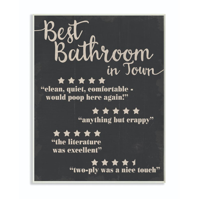 «Best Bathroom Five Star», impression amusante sur plaque murale par Daphne Polselli, Plaque murale