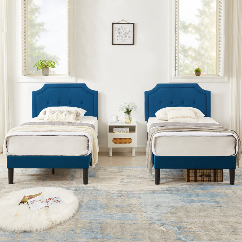 Lit tapissier Saylah, Bleu