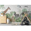 Wild Life Safari Giraffe Elephant Zebra Lion and Cub Palm Trees Removable Wallpaper-99178614