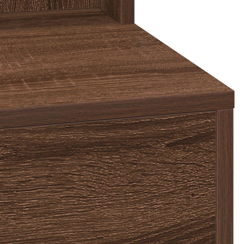 Vanity Table Rectangular, Brown Oak