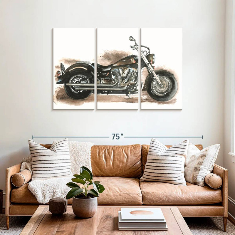 Mehar Custom Chopper Motorcycle, 36" H x 57" W