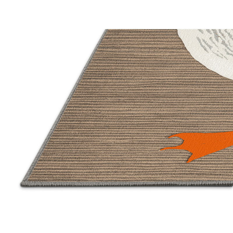 Washable Caspian Tern Birds Area Rug, Rectangle 7' x 9'