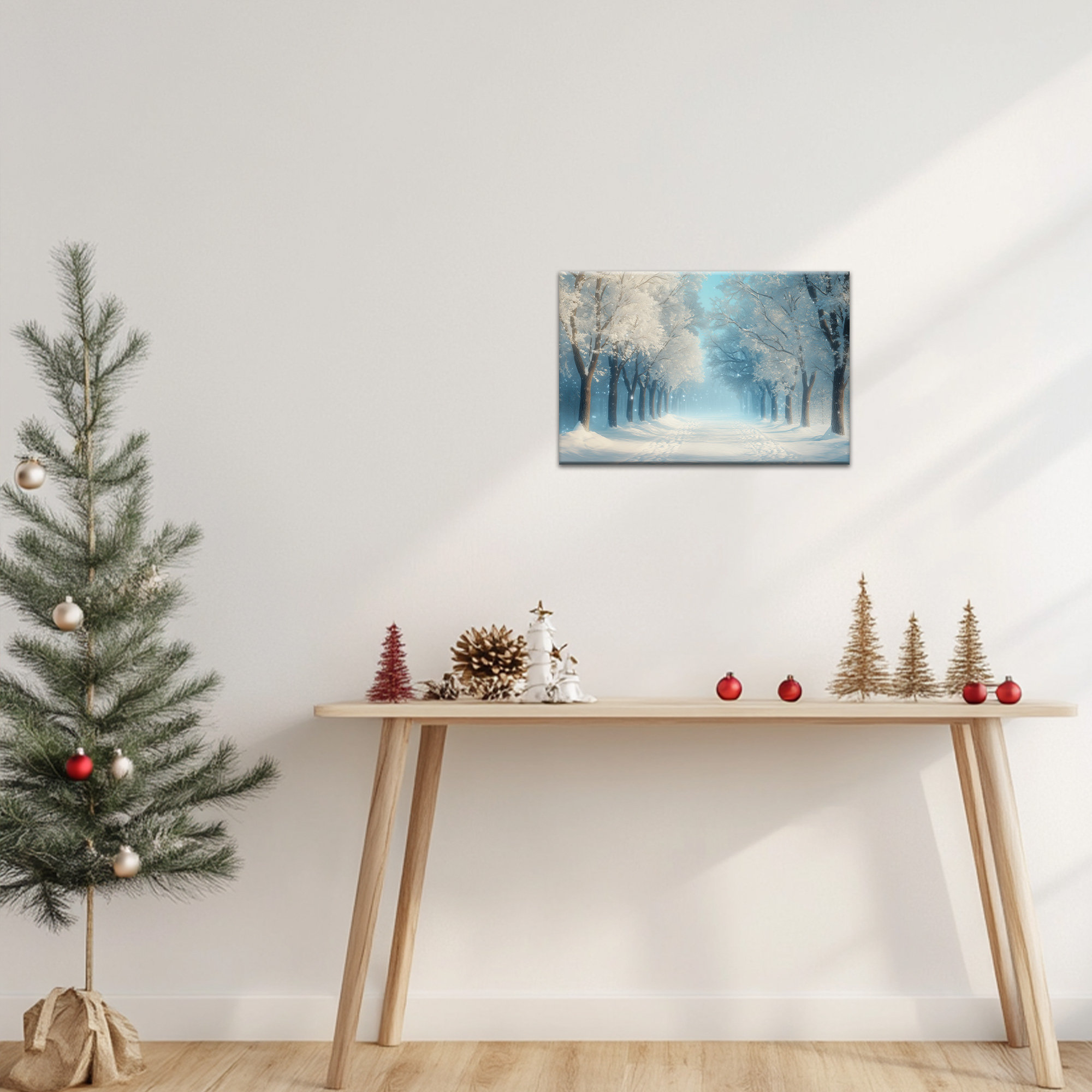 East Urban Home Large Winter Landscape Canvas Wall Art Snowy Forest ...