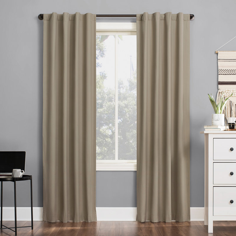 Thermal 100% Blackout Back Tab/Rod Pocket Curtain Panel - Basics by Wayfair™, 40" W x 84" L, Linen