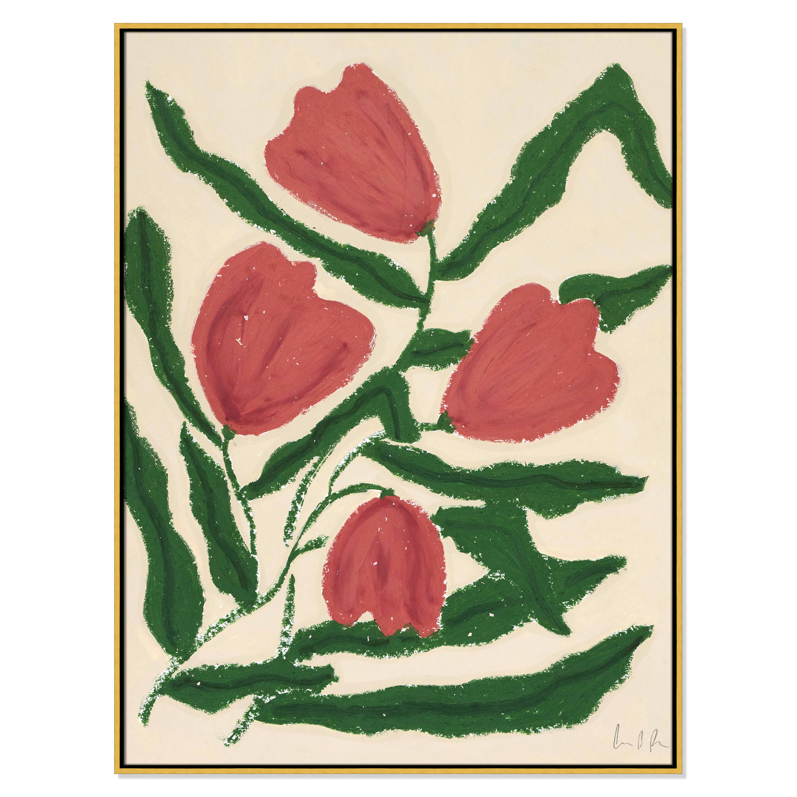 Red Tulips  Print by Camilla Bergqvist, 49.5" H x 37.5" W, Gold