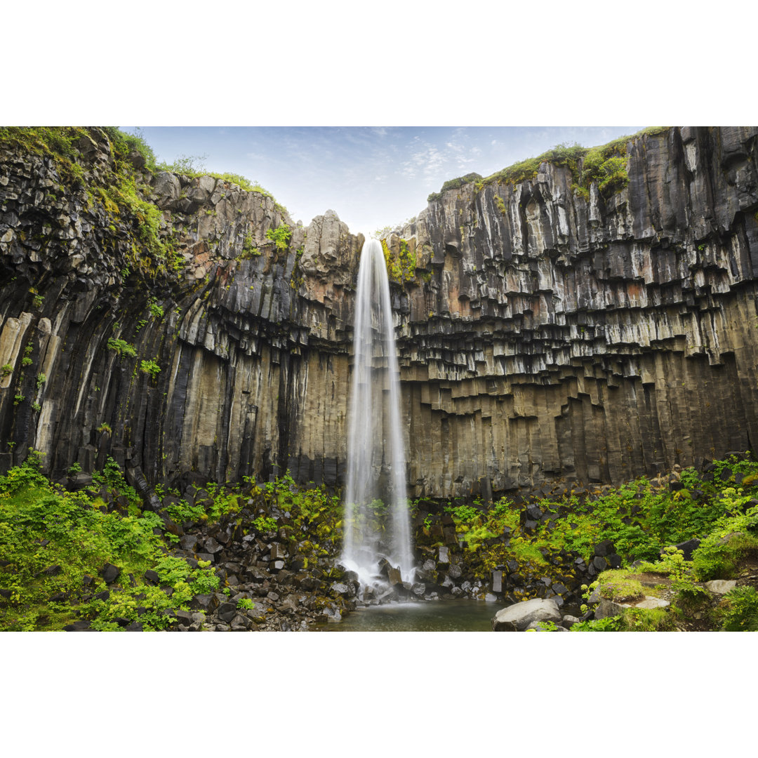 Svartifoss Wasserfall in Island von Tunart - Leinwandbild