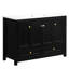 Meuble-lavabo noir pour salle de bain, rangement spacieux avec 4 portes coulissantes et 2 tiroirs, structure en bois massif, fabrication en douceur, fermeture en douceur, portes de salle de bain intemporelles, armoire robuste,
