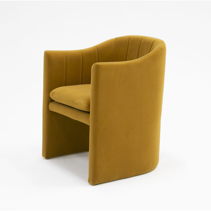Fauteuil en velours Kidman, Velours orange