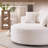 55.1" Oversized Chenille Swivel Accent Chair, Large Barrel Chair with 360° Rotating Base, Comfy Reading Chair, Round Lounge Armchair with 3 Throw Pillows for Living Room & Bedroom-1472487681