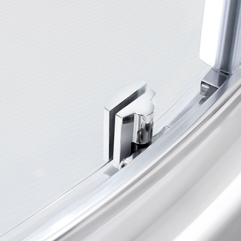 Breeze 36'' x 76'' Frameless Chrome Shower Kit with Clear Glass