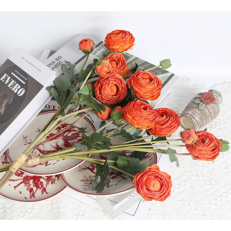 Arrangement floral de longues branches artificielles, Orange
