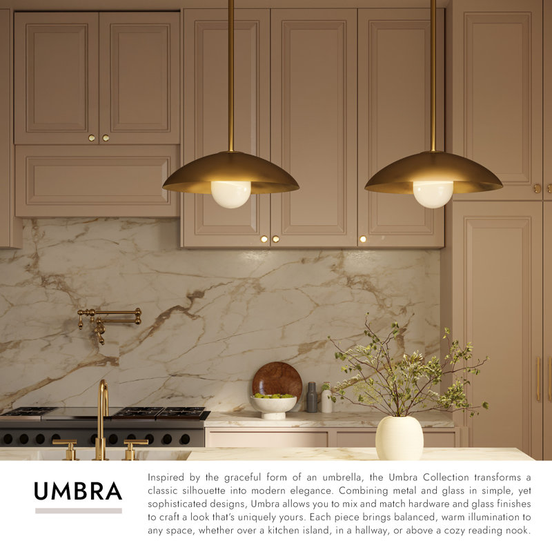 Umbra 14-in Black Pendant, Matte Black/White