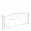 Grand lit plateforme, silhouette unique de style floral, structure en métal blanc éclatant avec tête et pied de lit
