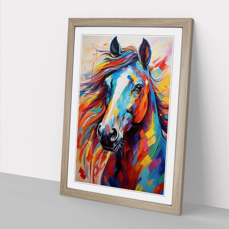 Horse Expressionism - Single Picture Frame Print on Wood