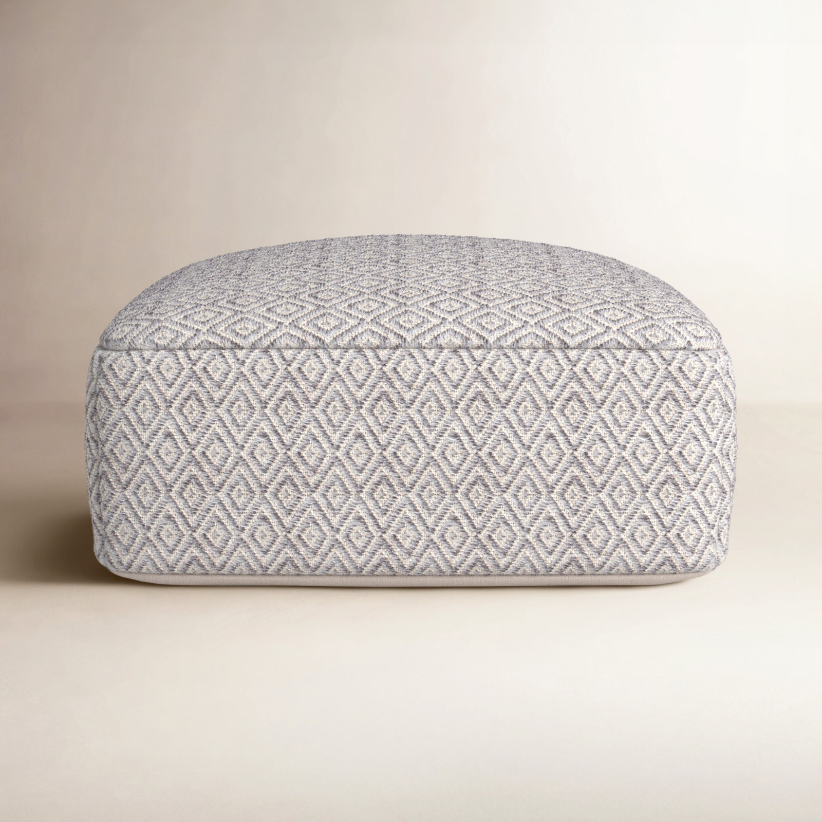 lyanola 34" Pouffe, Beige/Gray
