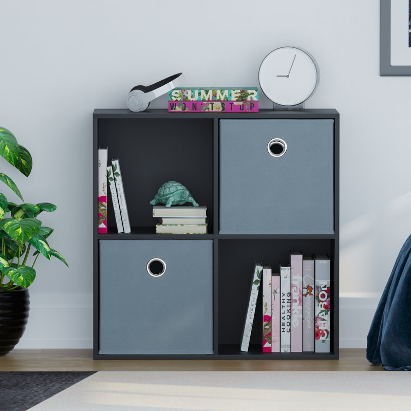Herlinde 64.5cm H x 65cm W Cube Bookcase, Black