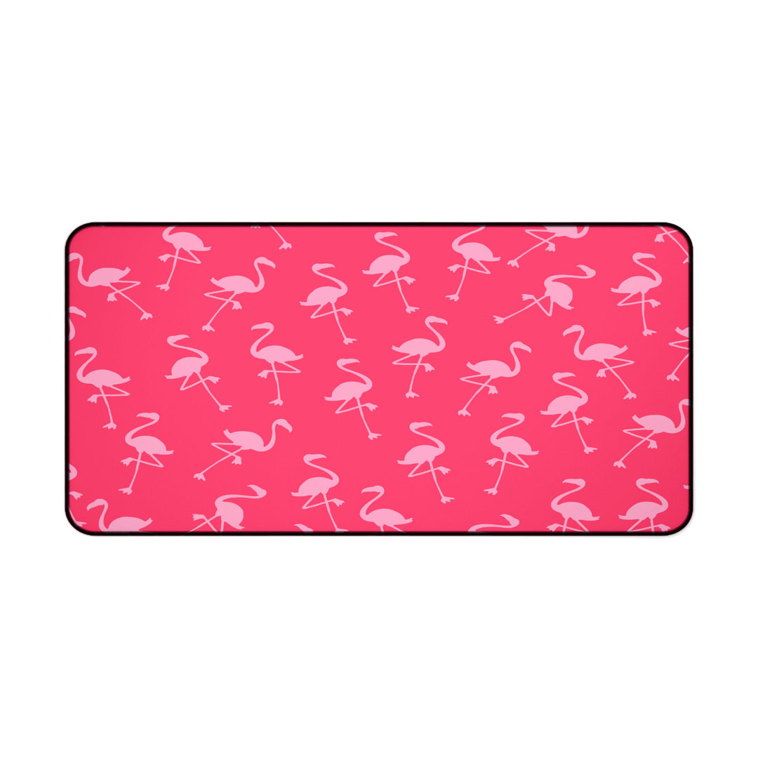 Pink Flamingo Pattern Desk Mat