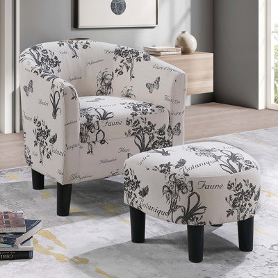 Chaise d'appoint blanche à dossier rond