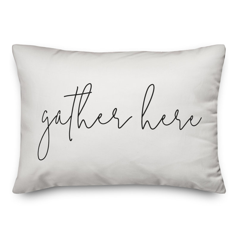  Housse et insert de coussin rectangulaire d'extérieur mince Gather Here, Blanc cassé / noir