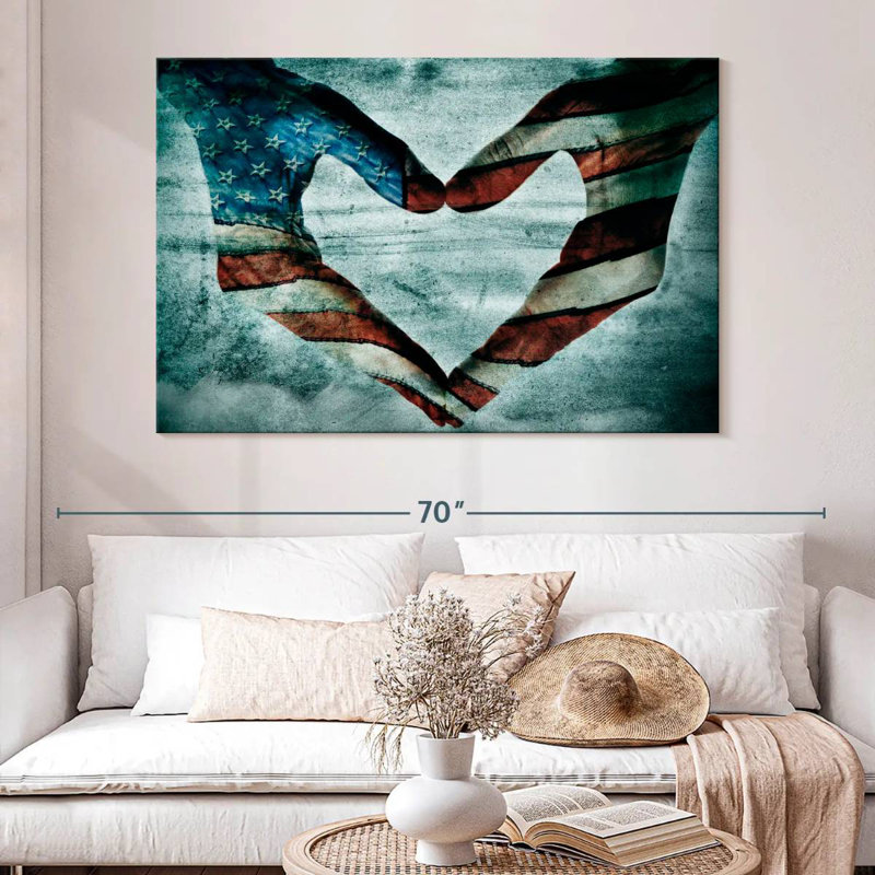 Borges USA Heart Hands, 34" H x 51" W