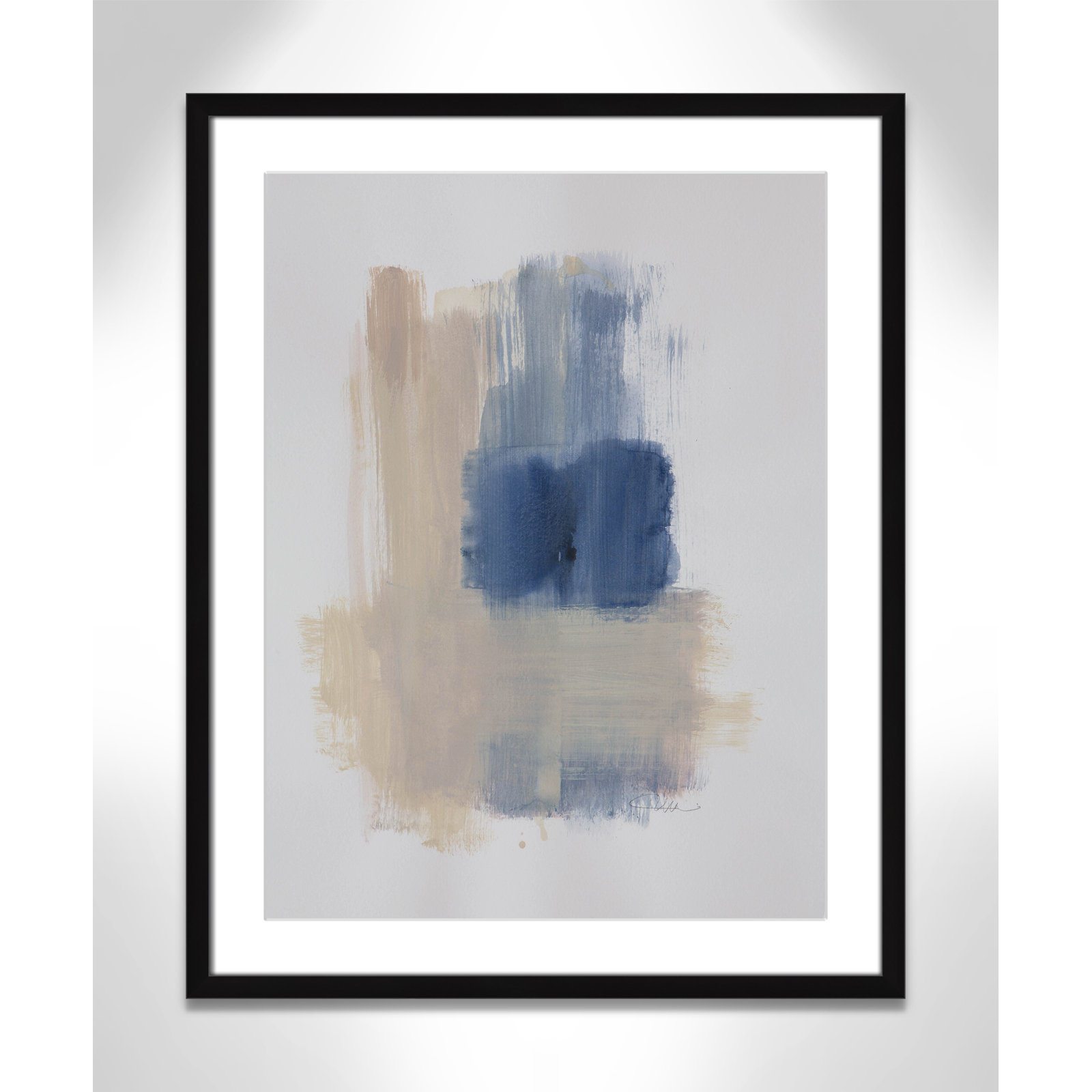 Macathurn "Powder Room Wash III" Print, Black Matted Picture Framed, 29.5" H x 23.5" W x 1.25" D