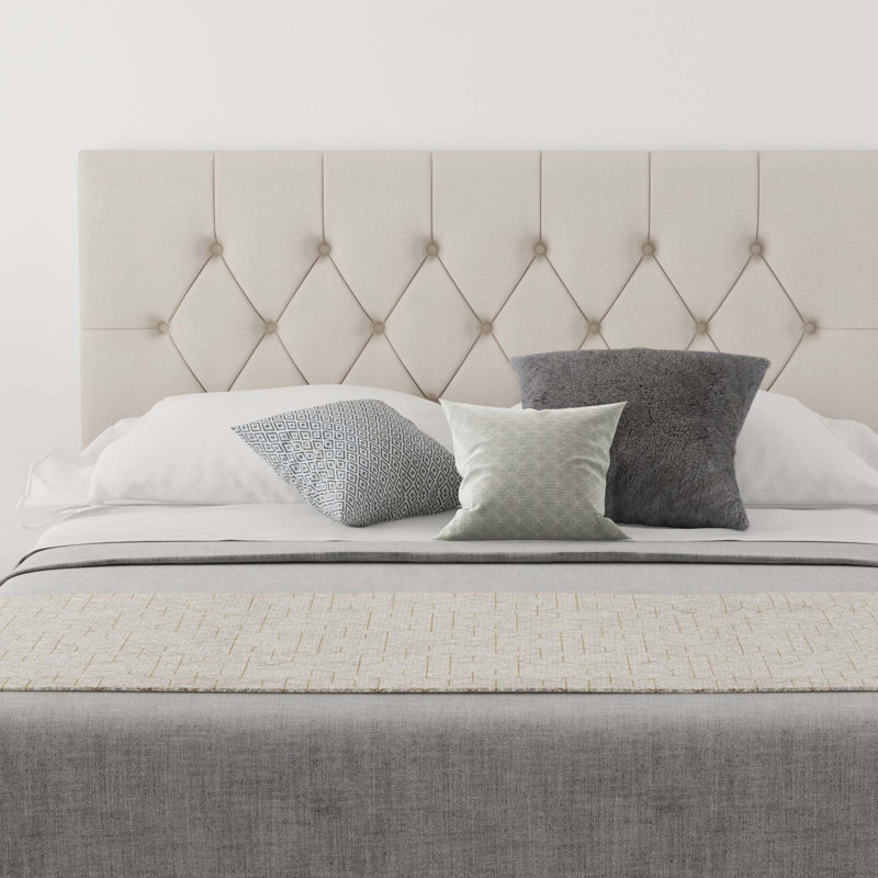 Talcott Upholstered Headboard, Linen Off White, Small Double (4')