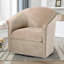Fauteuil pivotant 76 cm L x 75,5 cm P x 76 cm H, revêtement en microfibre de polyester, 1 pièce, beige, base pivotante à 360°-136059523