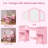Melisa 2-in-1 Princess Makeup Desk & Chair With Tri-folding Detachable Mirror, Qpen Storage Shelves Pretend Play Dressing Table, Ideal Gift for Little Girls-103535516