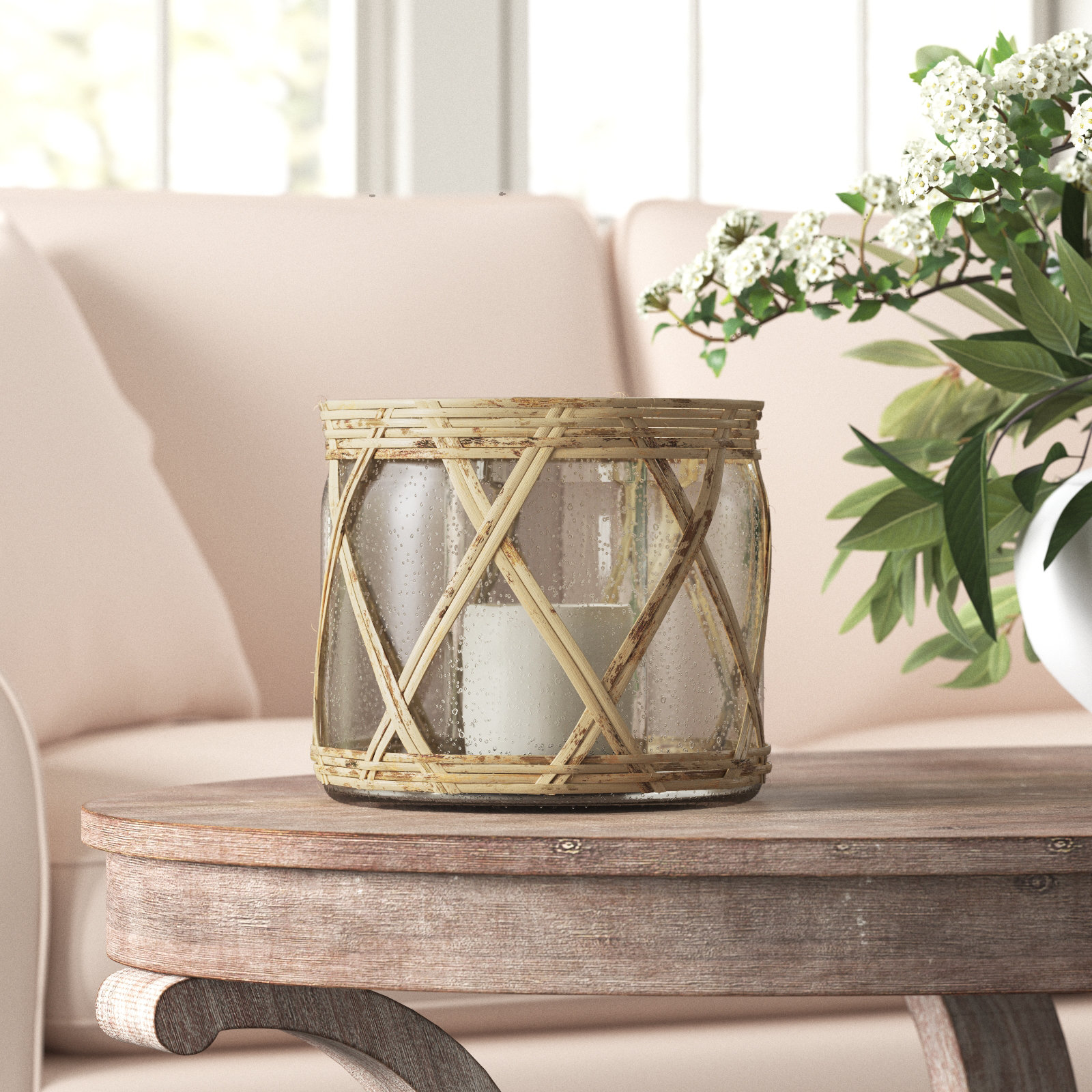 Hurricane Candle Holder, 8" H x 8.5" W x 8.5" D
