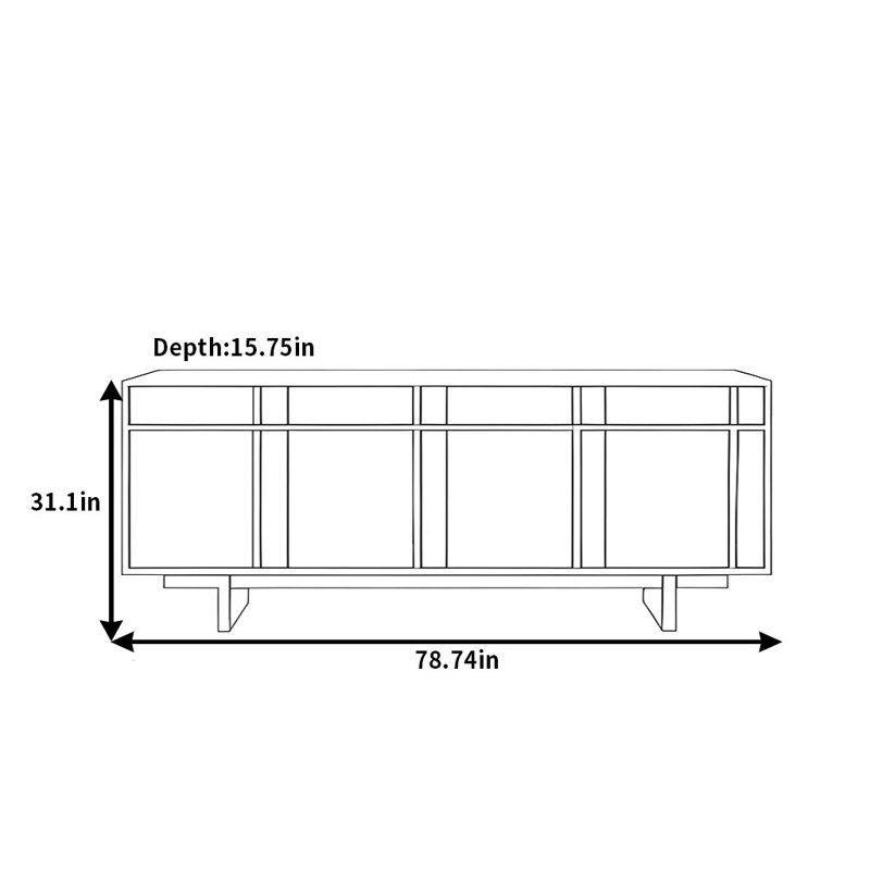 Enan, H 31,1 po x l 78,74 po x P 15,75 po