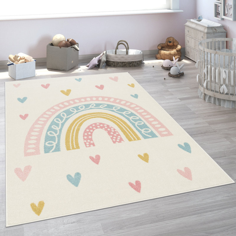 Polypropylene Rug, Rectangle 5'3" x 7'3", Cream
