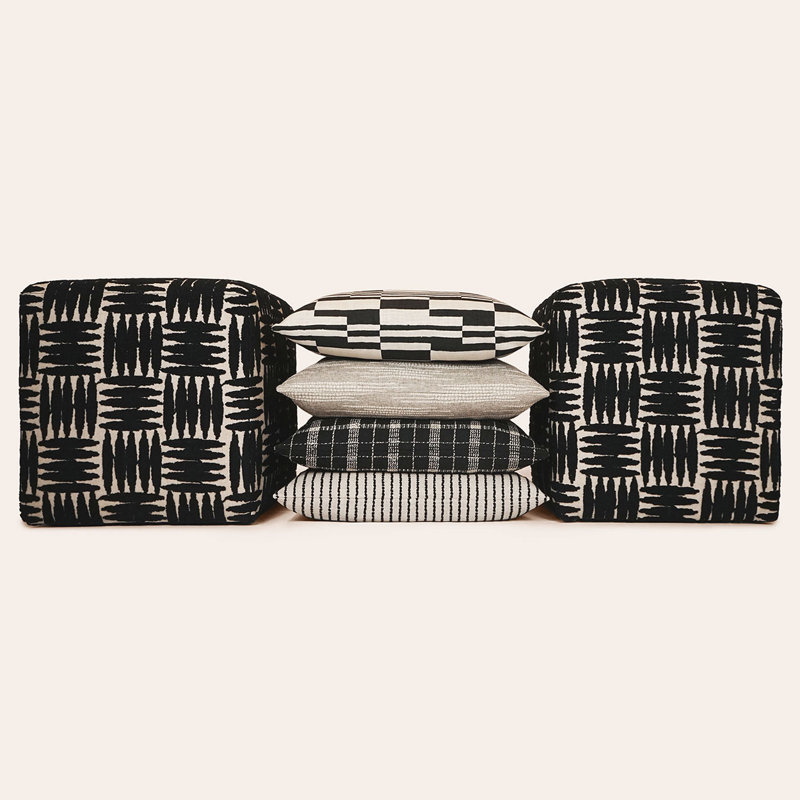 Demetria Decorative Pillow, Black, Square 22"