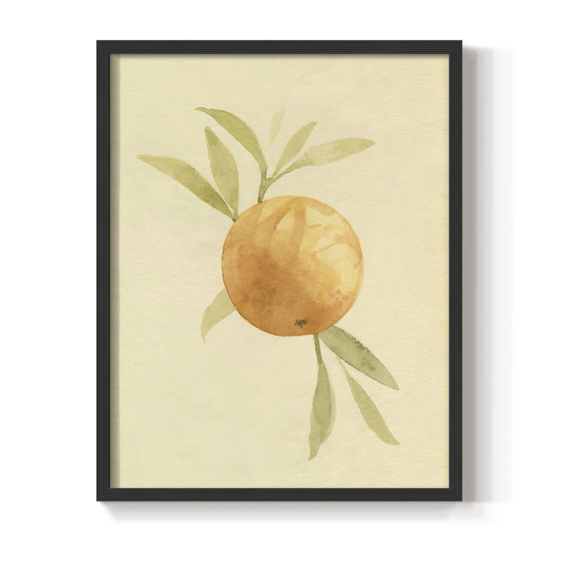 «Dappled Oranges I», reproduction encadrée - bois massif, H 20 po x l 16 po, Noir