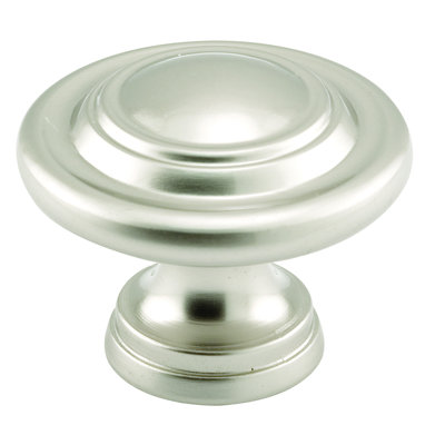 Bi-Fold Door Knob – Wide Base and Large Diameter Door Knob For Easy Gripping, Replace Old or Unsightly Knobs, 1-11/16 in. Outside Diameter, Diecast, Satin Nickel Plated (Single Pack)