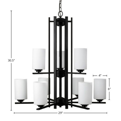 Lustre en acier à 9 lumières Troene