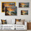 Orange et vert bord de mer Serenity I - art mural plage, salon-783806711-783806715