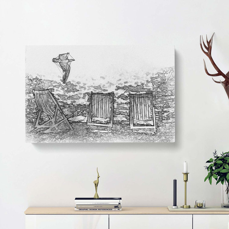 Seagull Flying Over Brighton Beach In Abstract - Wrapped Canvas Print, 35cm H x 50cm W x 3cm D