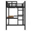 Lit mezzanine simple en métal de taille XL avec prise de courant et éclairage à DEL, peu encombrant, réduit le bruit