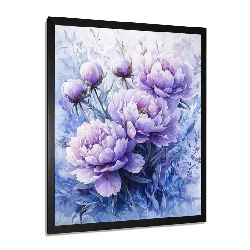 Irène - impressions sur toile florales, H 44 po x l 34 po, Noir, noir, noir, noir, Reproduction encadrée d'une seule photo