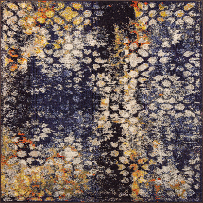Ellarae Abstract Indoor Rug, Square 8'