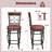 26" Swivel Bar Stools Set Of 4 With Upholstered Seat Scroll Backrest Footrest Brown-496529119