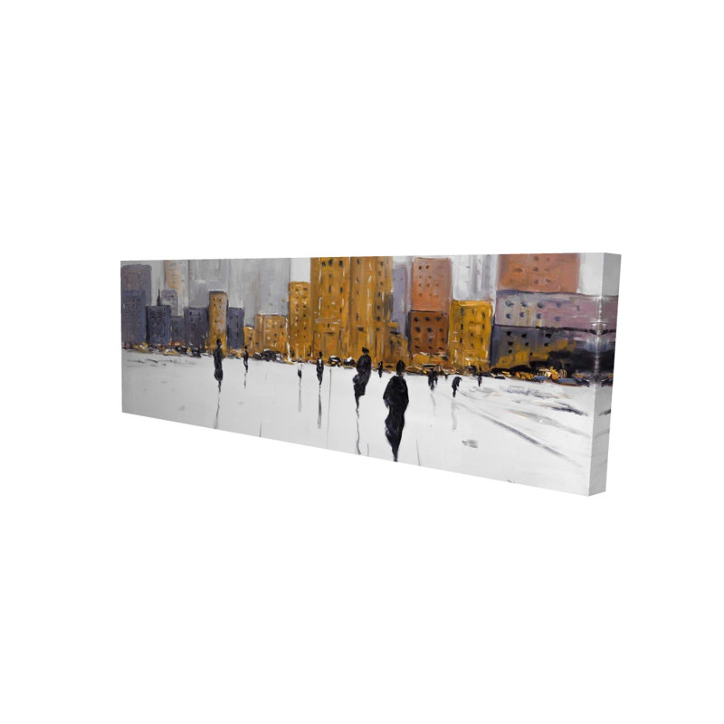 City on the Horizon - Toile de bureau contemporaine pour la décoration intérieure, H 60 po x l 20 po
