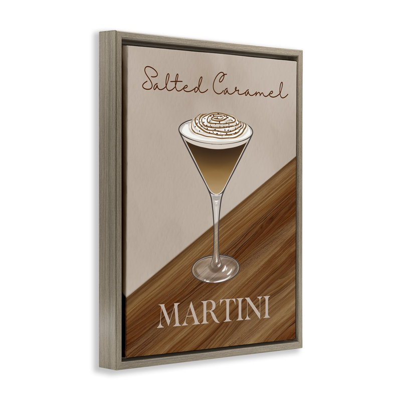 Cadre flottant Salini Martini Caramel, design par Marcus Prime, Montalcino orme flottant encadré, H 31 po x l 25 po