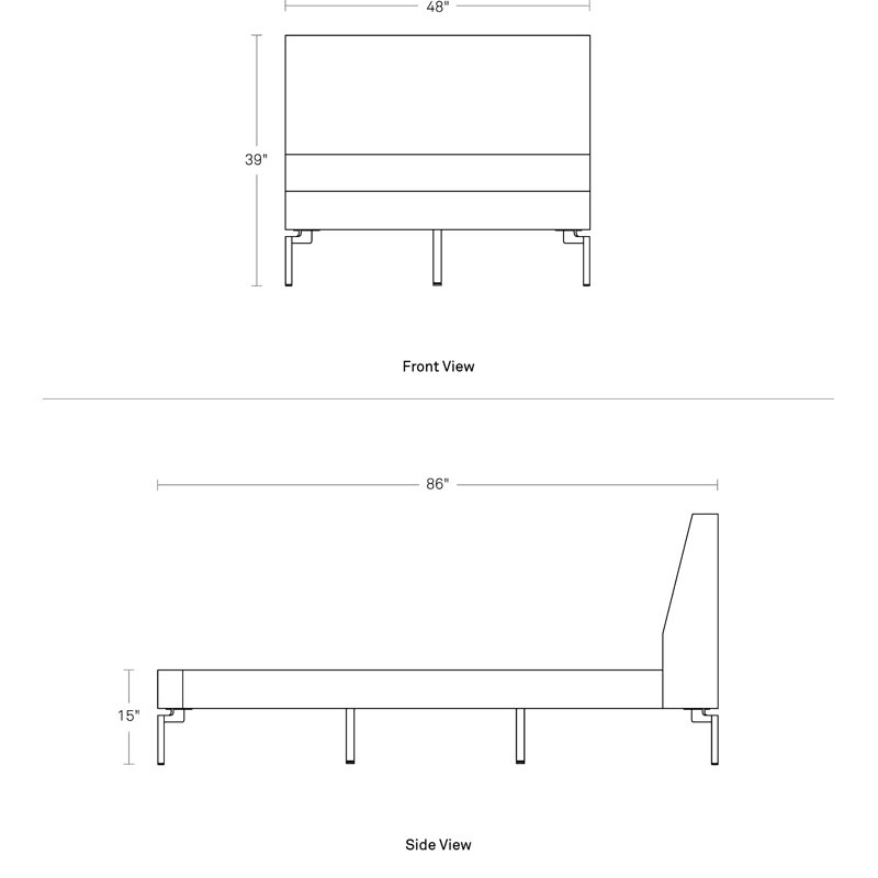 New Standard Upholstered Bed, Twin, Condit Charcoal/Black