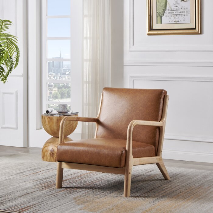 Three Posts™ Barrick Faux Leather Armchair & Reviews | Wayfair